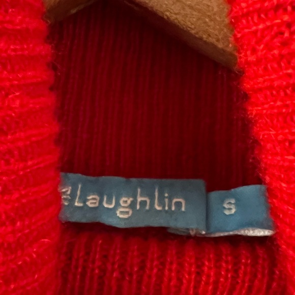 J. Mclaughlin Red Turtleneck Sweater 100% Cashmere Soft Classic S - Picture 4 of 7